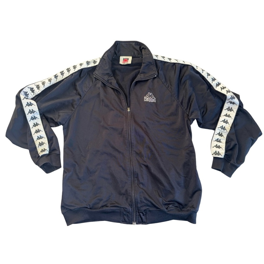 Vintage Kappa Men's Black and White Jacket